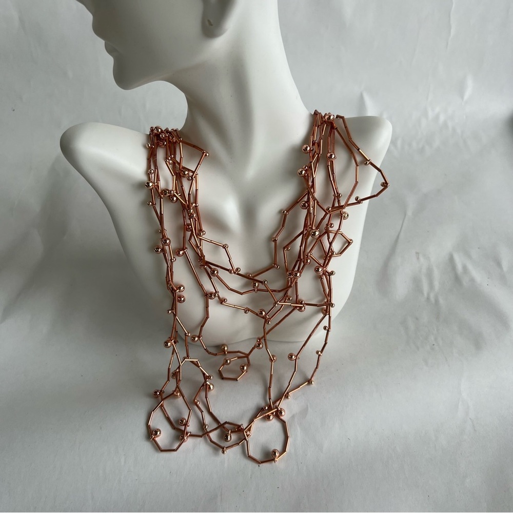 Brand new Premier Designs sunkissed‎ rose gold multi strand necklace